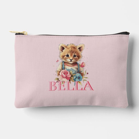 Monogram Schattige bloemroze Modern Minimalist Etui (Voorkant)