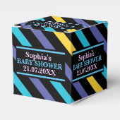 Monogram Schattige gestreepte Baby shower Favor B Bedankdoosjes (Voorkant Zijde)