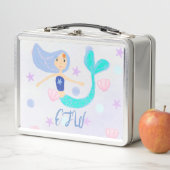 Monogram Schattige Pastel Periwinkle Zeemeermin Pr (In situ)