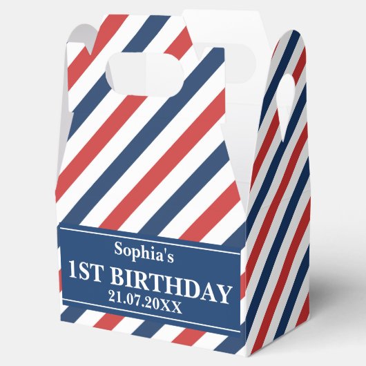 Monogram Schattige Patroon Verjaardag Bedankdoosjes (Geopend)