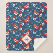 Monogram Schattigee Cat Pattern Sherpa Blanket Sherpa Deken (Voorkant)