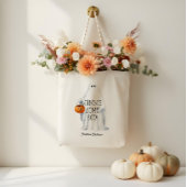 Monogram Schattigee Halloween Ghost met Pumpkin Pa Tote Bag