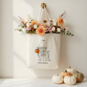 Monogram Schattigee Halloween Ghost met Pumpkin Pa Tote Bag