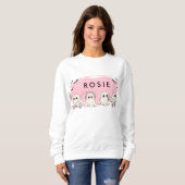 Monogram Schattigee Halloween Pink Ghosts Spooky Trui (Voorkant volledig)