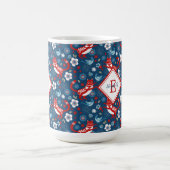 Monogram Schattigee Kitty Cat Pattern Coffee Mok (Center)