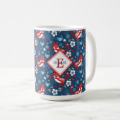 Monogram Schattigee Kitty Cat Pattern Coffee Mok (Voorkant rechts)