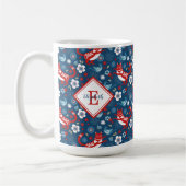 Monogram Schattigee Kitty Cat Pattern Coffee Mok (Links)