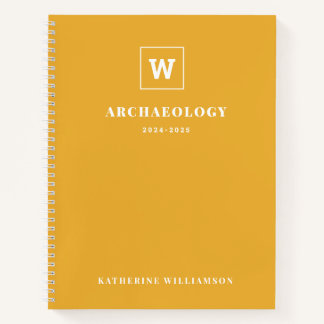 Monogram School Onderwerp Student Gele aangepaste  Notitieboek