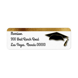 Monogram schoolkleur Gold Gradup Cap Etiket