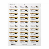 Monogram schoolkleur Gold Gradup Cap Etiket (Full Sheet)