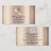 Monogram schoten Roos Haalt Logo WinkelQR-code Visitekaartje (Voorkant / Achterkant)