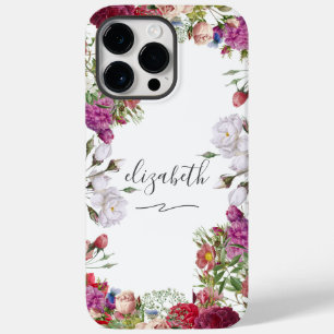 Monogram Schrift Bloemrijke Waterverf Tuin Bloemen Case-Mate iPhone 14 Pro Max Hoesje