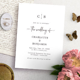Monogram Schrift Bruiloft Kaart