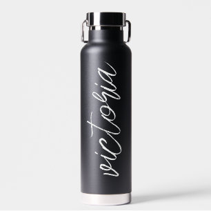 Monogram Schrift Zwarte Waterfles