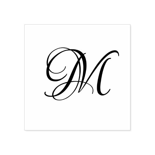 monogram schuiflettertype 	rubberstempel (Afrduk)