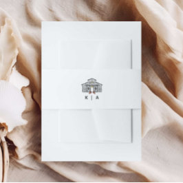 Monogram Schuur Uitnodiging Belly Band Uitnodigingen Wikkel