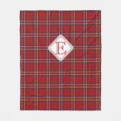 Monogram, Scottish Highland clan red plaid tartan: Fleece Deken (Voorkant)
