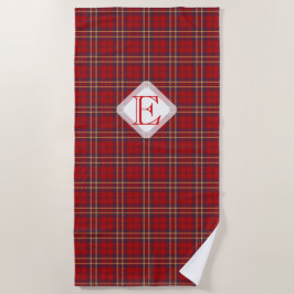 Monogram, Scottish Highland clan red plaid tartan: Strandlaken