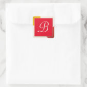 Monogram script B Vierkante Sticker (Tas)