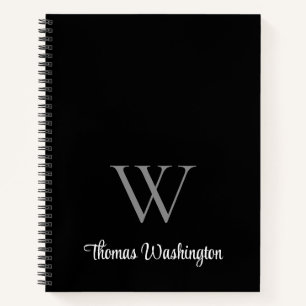 Monogram Script Black Notitieboek