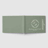 Monogram Script Branch Sage Green Wedding Gastenboek (Volledig)