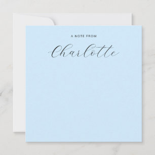 Monogram Script Calligrafie Blauw Notitiekaartje