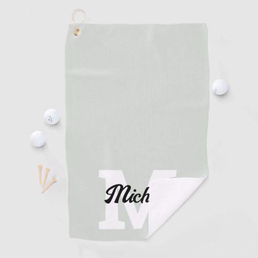 Monogram Script Calligraphy Sage Green Golfhanddoek (Insitu)