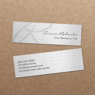 Monogram Script Elegant Silver Mini Visitekaartje