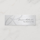 Monogram Script Elegant Zilver Mini Visitekaartje (Voorkant)