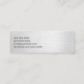 Monogram Script Elegant Zilver Mini Visitekaartje (Achterkant)