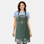 Monogram Script Eucalyptus Botanische naam Schort (Gedragen)