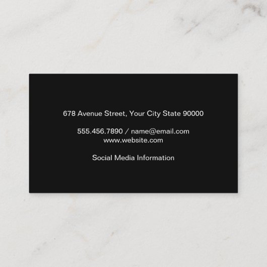 Monogram Script Gris | Carte de visite professionn (Dos)