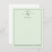 Monogram Script Groene kaart van mijn bureau Notit (Voorkant / Achterkant)