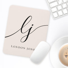 Monogram Script Kalligrafie Elegant Vrouwelijk Muismat