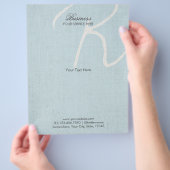 Monogram Script Lichtblauwe Nep Linnen Brochures (Hand)