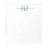 Monogram Script Naam Aangepast Notitieblok (Voorkant)