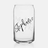 Monogram Script naam gepersonaliseerd Blikvorm Glas (Achterkant)