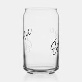 Monogram Script naam gepersonaliseerd Blikvorm Glas (Links)