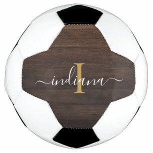 Monogram Script Naam Initiaal Meisje Aangepast Rus Voetbal