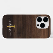 Monogram Script Naam Initiaal Rustic Gedrukt Hout Case-Mate iPhone Case (Achterkant (horizontaal))