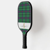 Monogram Script Name Classic Pset Green Tartan Pickleball Paddle (Links)