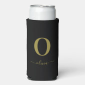 Monogram Script Name Personated Black and Gold (Seltzer Voorkant)