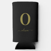 Monogram Script Name Personated Black and Gold (Achterkant)