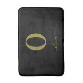 Monogram Script Name Personated Black and Gold Badmat (Voorkant Verticaal)
