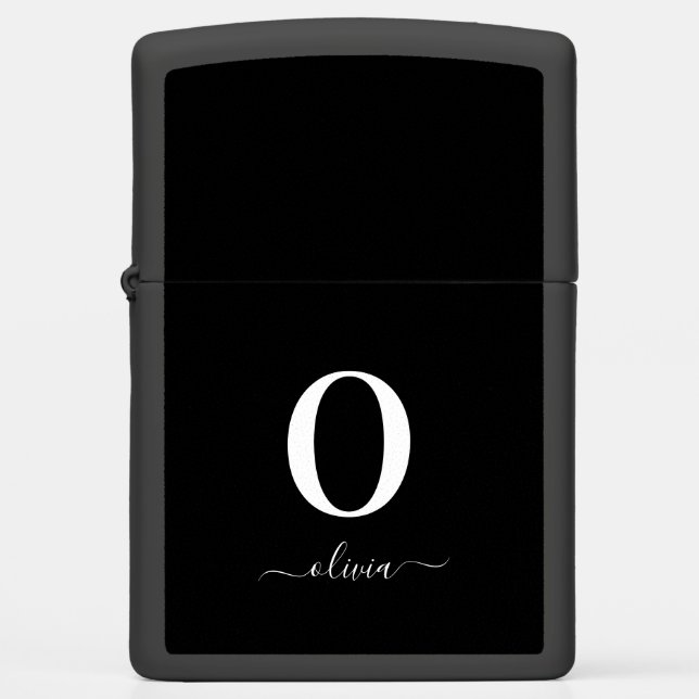 Monogram Script Name Personated Black and White (Voorkant)