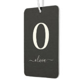 Monogram Script Name Personated Black and White Luchtverfrisser (Links)