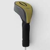 Monogram Script Name Personated Gold en Black Golfheadcover (Schuin)