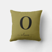 Monogram Script Name Personated Gold en Black Kussen (Achterkant)
