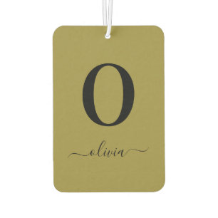 Monogram Script Name Personated Gold en Black Luchtverfrisser