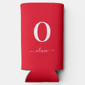 Monogram Script Name Personated Red and White (Achterkant)